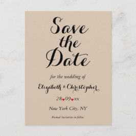 Postal Sencillo guión elegante Boda rústica salva la fech