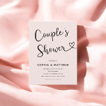 Postal Sencillo guión Minimalista Corazón de Parejas Duch<br><div class="desc">Eleva tu celebración con la invitación a la ducha de nuestra minimalista pareja. Con el título "Ducha de pareja" en escritura casual adornado con un elegante motivo de corazón y de remolino, esta invitación exuda simplicidad y encanto. Reúne a sus seres queridos para una ocasión especial que celebra a ambos...</div>