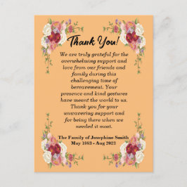 Postal Sencillo mensaje de agradecimiento por condolencia