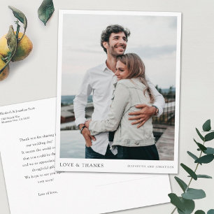 Postal Sencillo Moderno Personalizado Foto Agradecimiento
