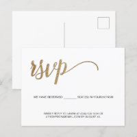 Sencillo RSVP de Oro Moderno sin asiento reservado