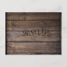 Postal Sencillo Rústico Rústico de Boda Negra y Marrón RS