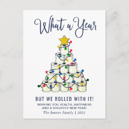 Postal Sencillo saludo de feriado de Navidades de qué año