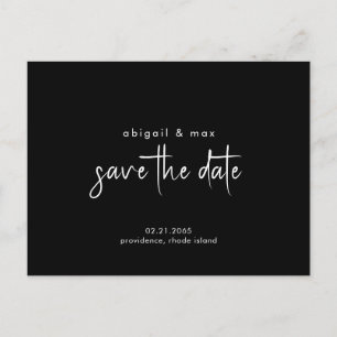 Postal Sencillo Save the Date de Boda Manuscrito B/N