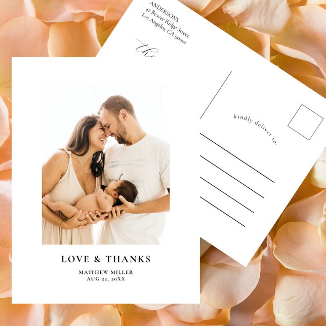 Postal Sencillo y Elegante Agradecimiento de Baby Shower  (Subido por el creador)