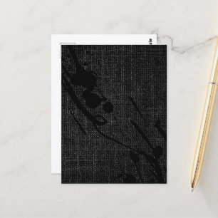 Postal Sencillo y elegante Burlap de Black Faux Jute