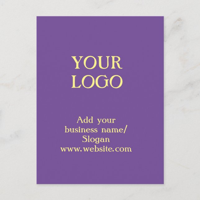 Postal Sencillo y elegante logo de personalizado aquí la  (Anverso)