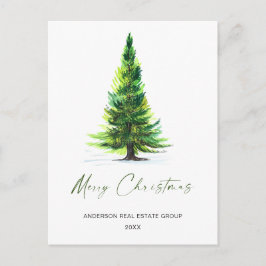 Postal Sencillo y elegante Navidad de árbol Saludo de la