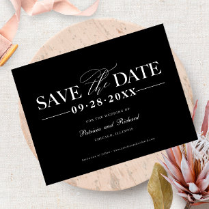 Postal Sencillo y elegante Save The Date de boda sin foto