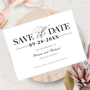 Postal Sencillo y elegante save the date de boda sin foto