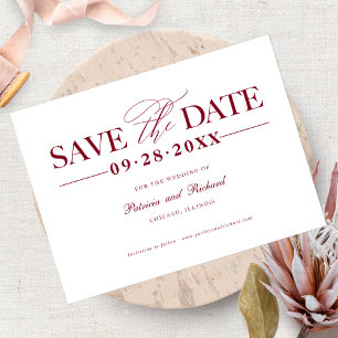 Postal Sencillo y elegante save the date de boda sin foto