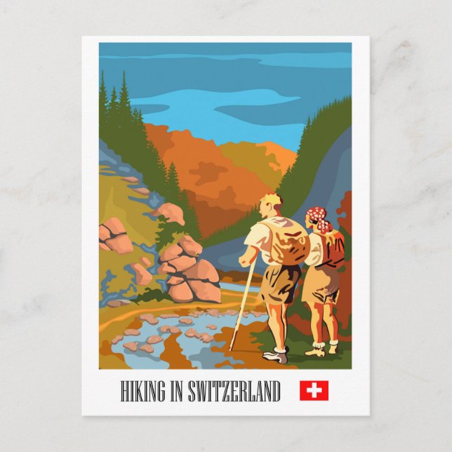 Postal Senderismo en Suiza (Anverso)