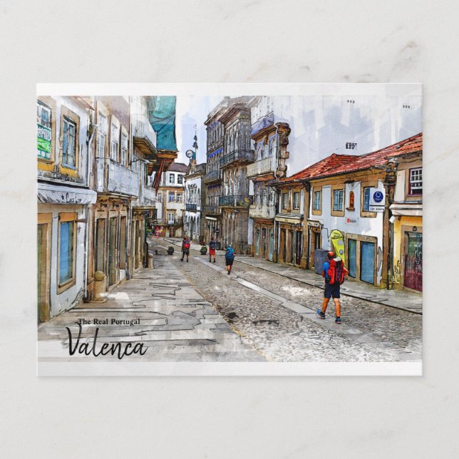 Postal Senderismo por Europa - Valenca, Portugal (Anverso)