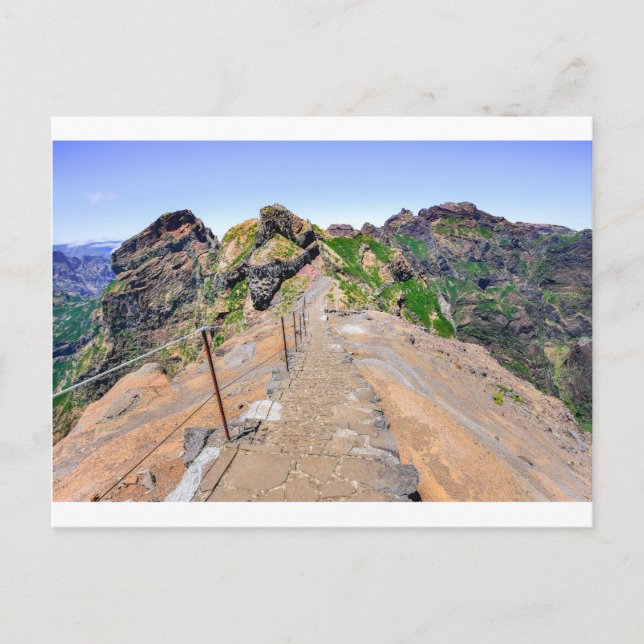 Postal Senderismo por las montañas de Madeira Portugal. (Anverso)