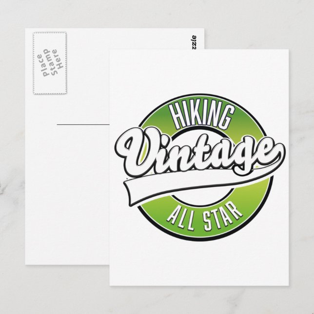 Postal Senderismo Vintage toda estrella (Anverso / Reverso)