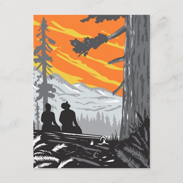 Postal Senderistas en el Parque Estatal Jedediah Smith Re (Anverso)