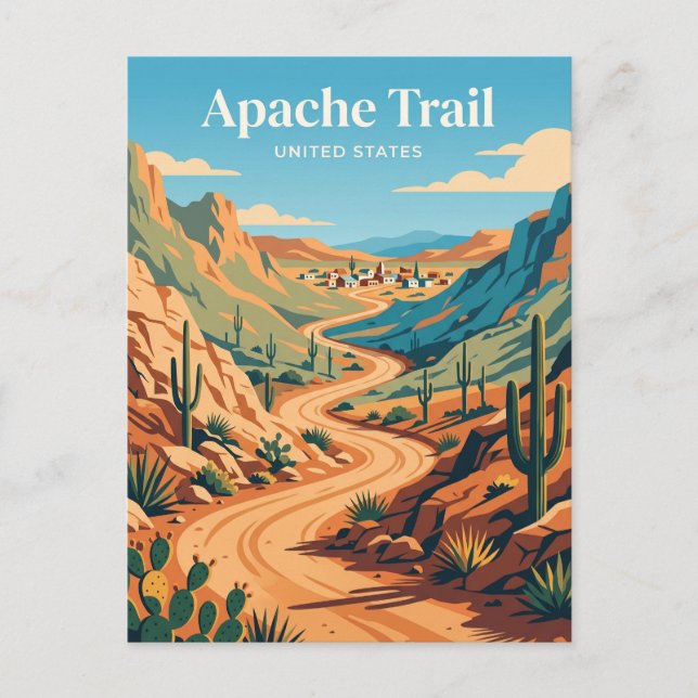 Postal Sendero Apache cerca de Tortilla Flat Arizona (Anverso)