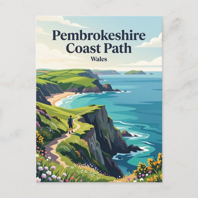 Postal Sendero costero de Pembrokeshire Gales (Anverso)