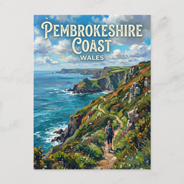 Postal Sendero de la costa de Pembrokeshire Gales (Anverso)