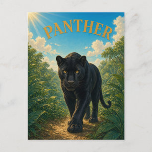 Postal Sendero de la Jungla del Panther Watercolor GeoSag
