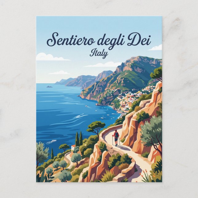 Postal Sendero de los Dioses Italia (Anverso)
