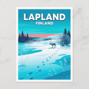 Postal Sendero de renos de Laponia finlandesa Saariselkä