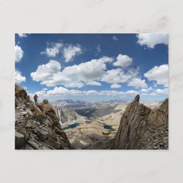 Postal Sendero del Monte Whitney sobre lagos de Hitchcock (Anverso)
