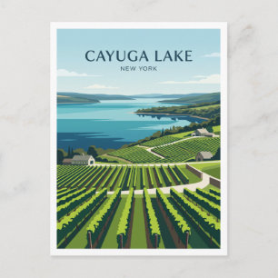 Postal Sendero del Vino del Lago Cayuga Aurora Nueva York