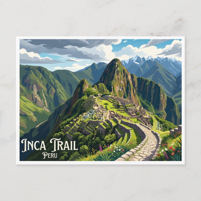 Postal Sendero Inca Cusco Perú (Anverso)