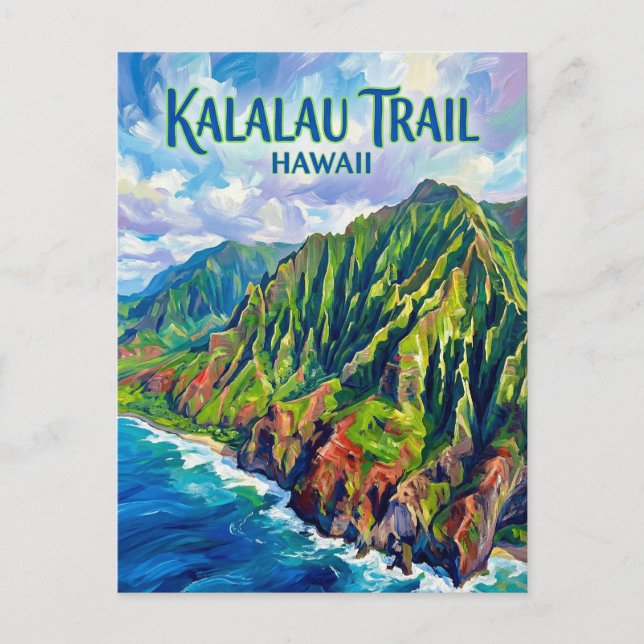 Postal Sendero Kalalau EE. UU. (Anverso)