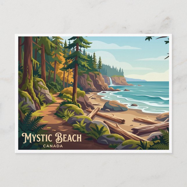 Postal Sendero Mystic Beach Sooke Canadá (Anverso)