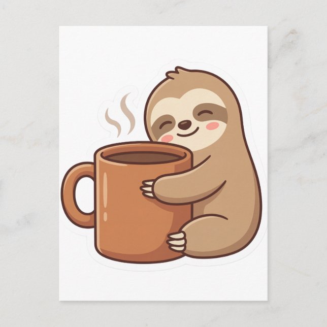 Postal Sending Slow Vibes Sloth Postcard |Cute Hello Note (Anverso)