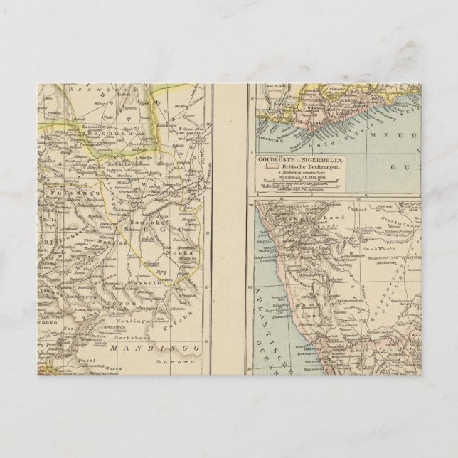 Postal Senegtambién, Goldkuste, Mapa del Atlas de Kapland (Anverso)