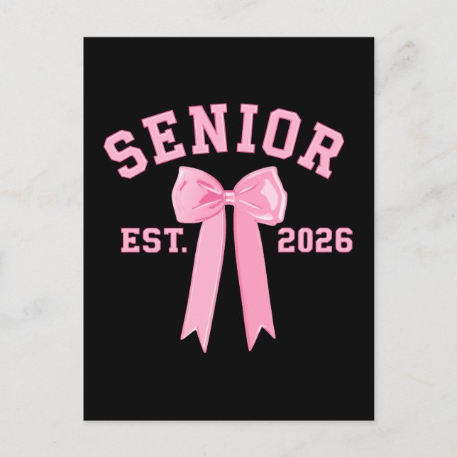 Postal Senior 2026 Pink Bow (Anverso)