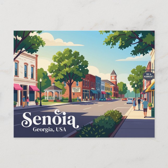 Postal Senoia Centro Histórico USA (Anverso)