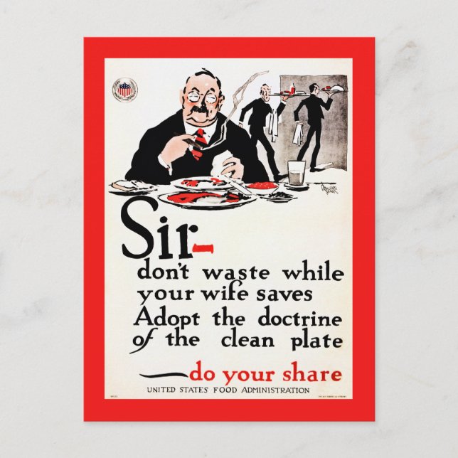 Postal Señor, no desperdicie la cosecha de la Primera Gue (Anverso)