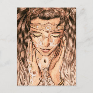 Postal Señora de la etnia Bella Artes Art Nouveau