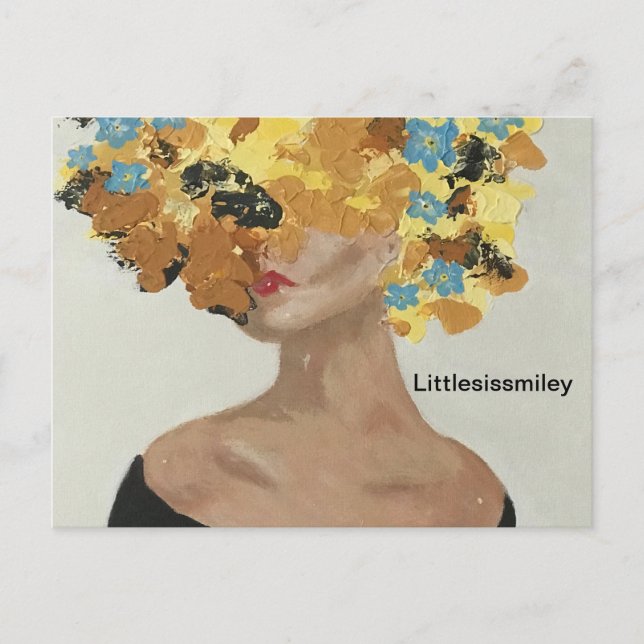 Postal Señora de la flor amarilla (Anverso)