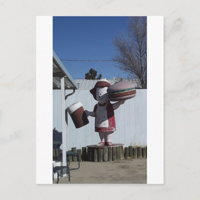 Postal Señora de la Hamburguesa Vintage (Anverso)