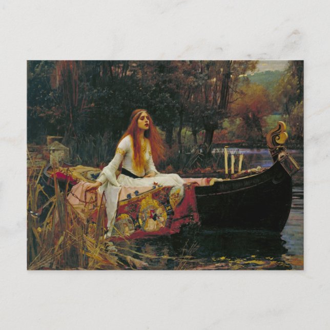 Postal Señora de Shalott en el agua (Anverso)