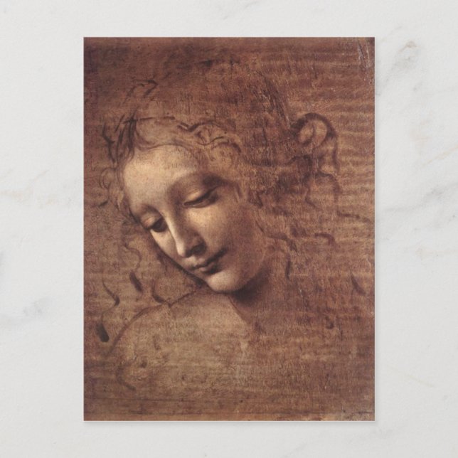 Postal Señora del pelo Disheveled (Anverso)