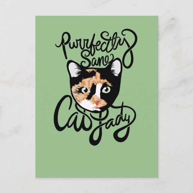 Postal Señora Gato Perfectamente Cuerdo (Anverso)