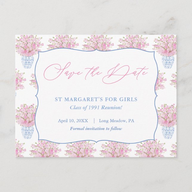 Postal Señora Guarde la Fecha para la Reunión de Cumpleañ (Anverso)