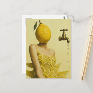 Postal Señora Limón Surrealista
