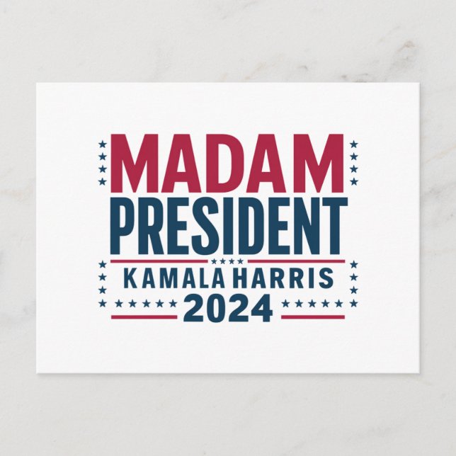 Postal Señora Presidenta Kamala Harris 2024 Votación demó (Anverso)