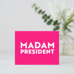 Postal Señora Presidenta, la tipografía audaz moderna de