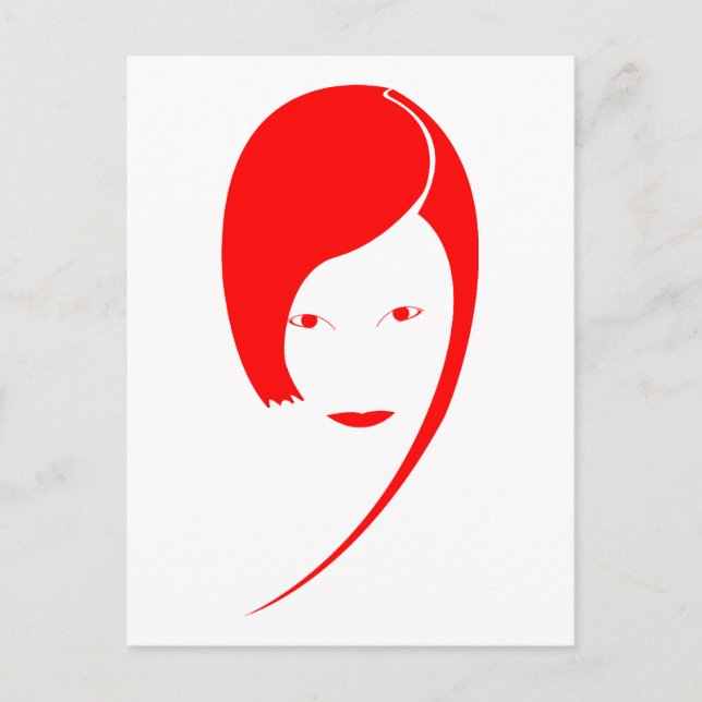 Postal señora roja (Anverso)