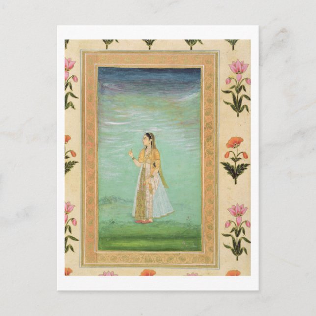 Postal Señora sosteniendo una flor, del Pequeño Álbum Cli (Anverso)