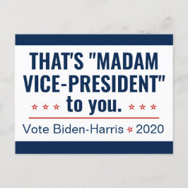 Postal Señora Vicepresidenta Kamala Harris Biden 2020