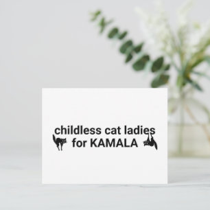 Postal Señoras de gatos sin hijos para Kamala divertido b